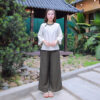 Bộ Pháp Phục Lễ Chùa Nữ Thanh Vân, Vải Linen Bột - Size S, M, L