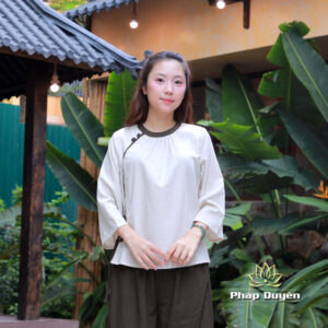 Alternative view of Bộ Pháp Phục Lễ Chùa Nữ Thanh Vân, Vải Linen Bột - Size S, M, L