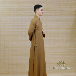 Alternative view of Áo Tràng Trường Sam 7 Vạt (Y Quý Thầy đi đường) - Màu Vàng Đất