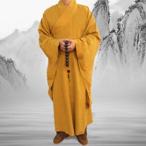 Áo Hải Thanh Ống Tay Rộng (Áo Hậu) Quý Thầy Mầu Vàng Bò, Pháp Phục Đại Đức Hoà Thượng Quý Thầy Tăng Ni Xuất Gia